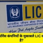 प्राइवेट इंश्योरेंस कंपनियों के मुकाबले LIC कहां ठहरती है?